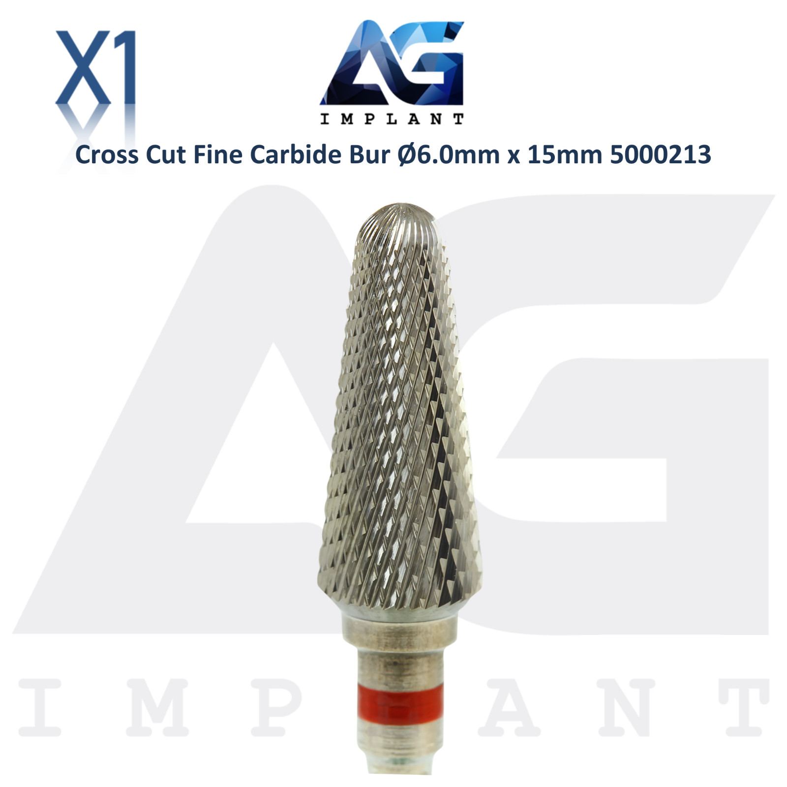 Dental Cross Cut 5000213 Fine Carbide Bur Ø6.0mm x 15mm Lab Supplies