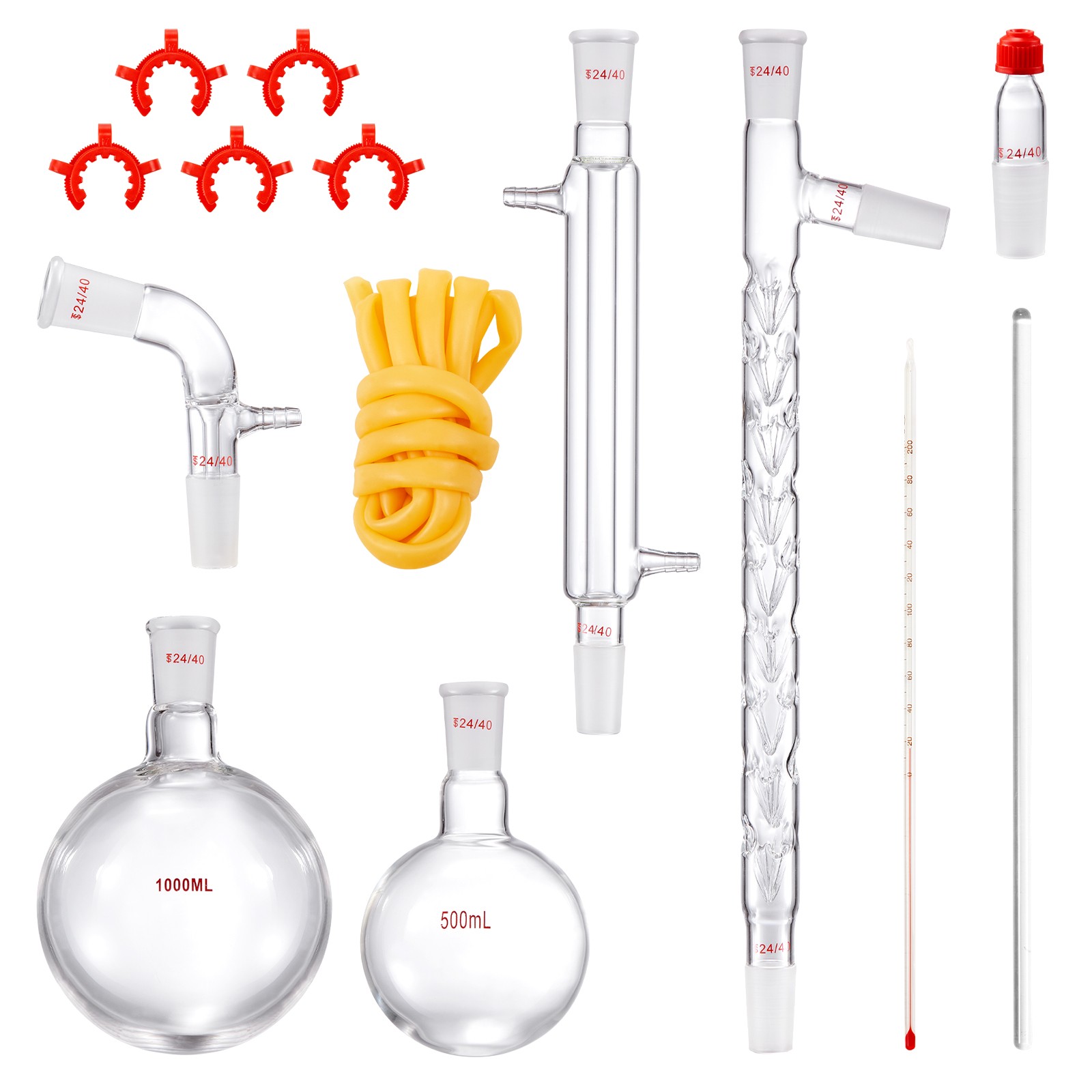 Uimoso Lab Glassware Distillation Kit 1000ml 3.3 Boro 14 pcs Glassware Equipment