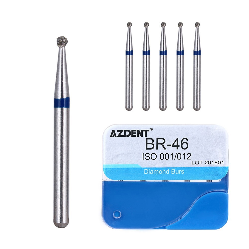 AZDENT 100Pcs Dental Diamond Burs for High Speed Handpiece Medium FG 1.6MM