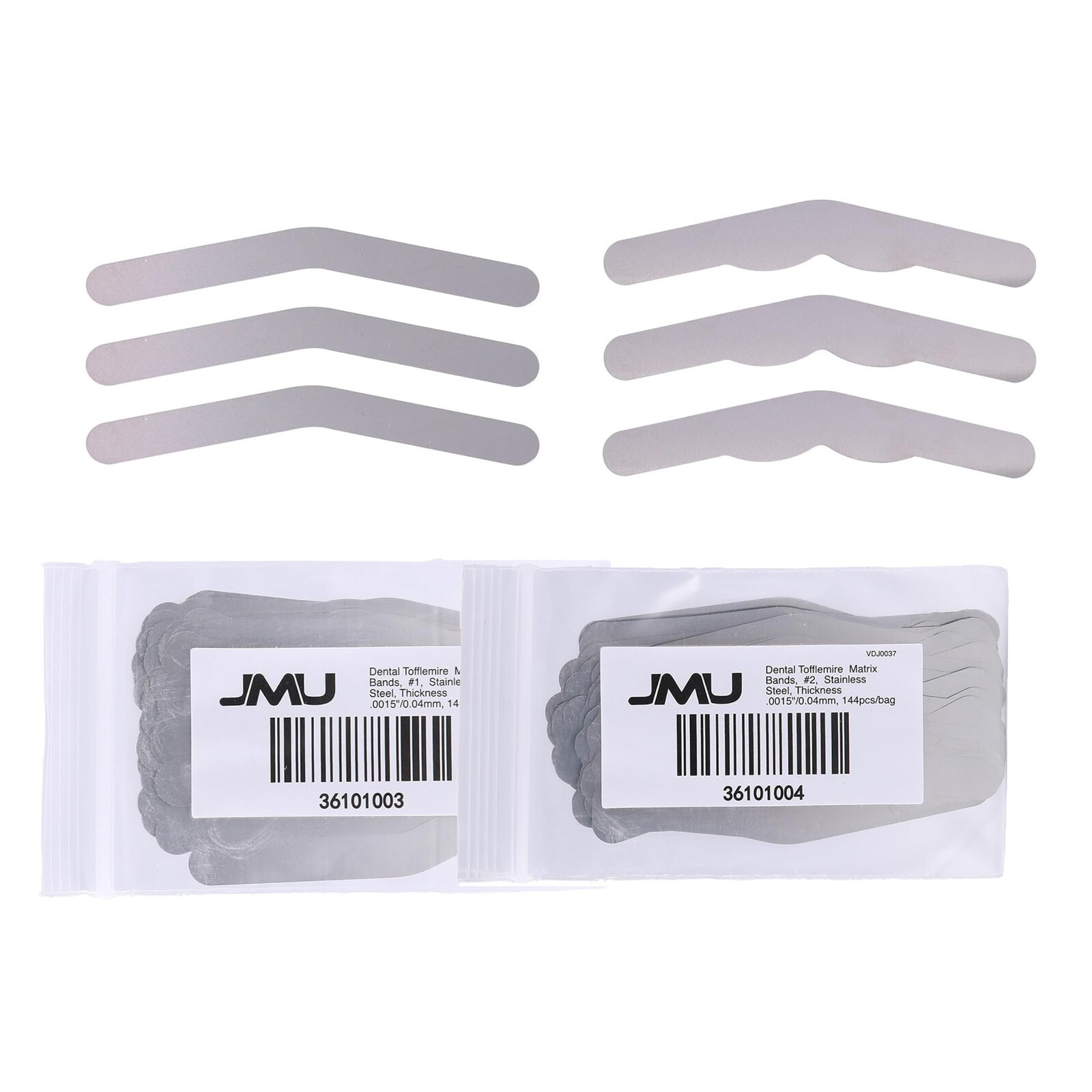 1440pcsJMU Dental Matrix Bands Tofflemire Type Regular 0.04mm Number 1# 2# 0015″