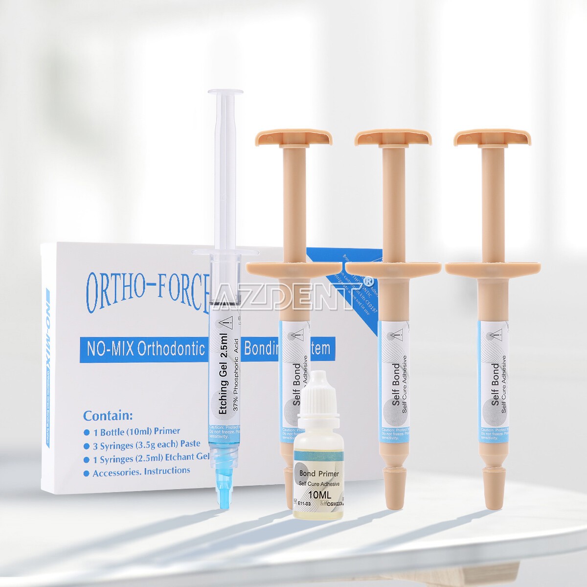 Dental Orthodontic Brackets Light Cure Bonding Adhesive Etch Gel Bonding kit