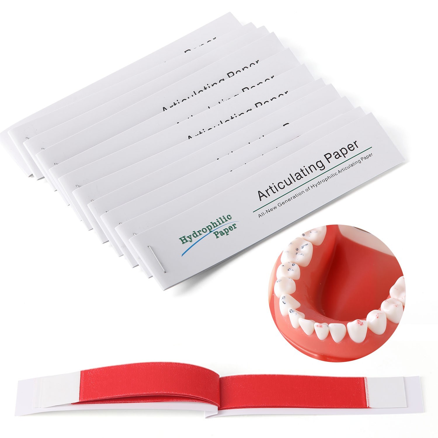 180 Sheets Dental Articulating Paper Hydrophobic Strips Double Sided Strips USA