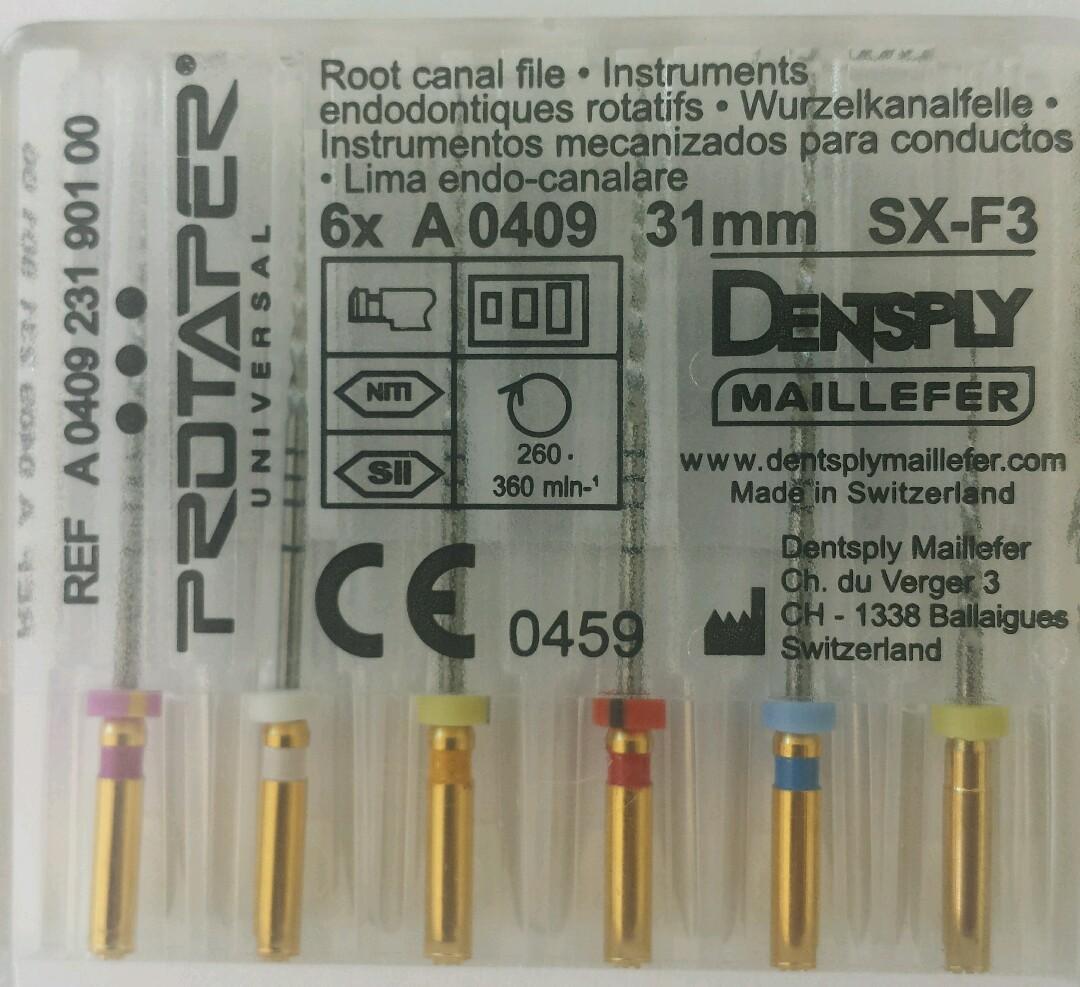 Dental Dentsply Rotary ProTaper Universal Engine NiTi Files 31 mm SX-F3