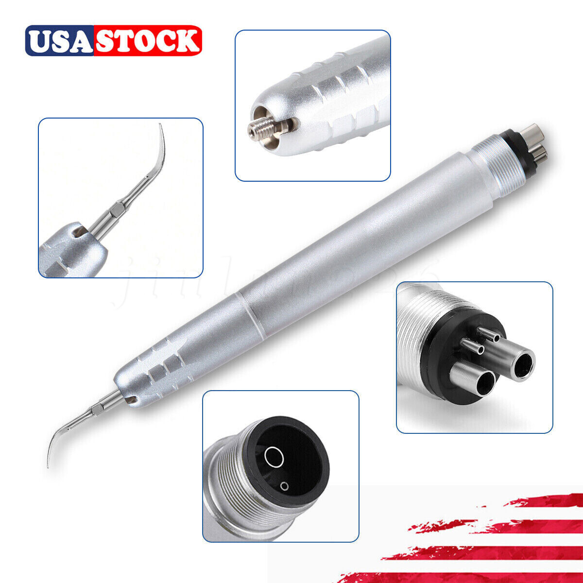 Dental Piezo Ultrasonic Air Scaler Handpiece Hygienist 2/4 Holes With 3 Tips