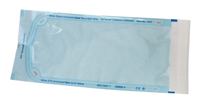 BeeSure Sterilization Pouches (5-1/4″ x 11-1/2″) – Pkg. 200