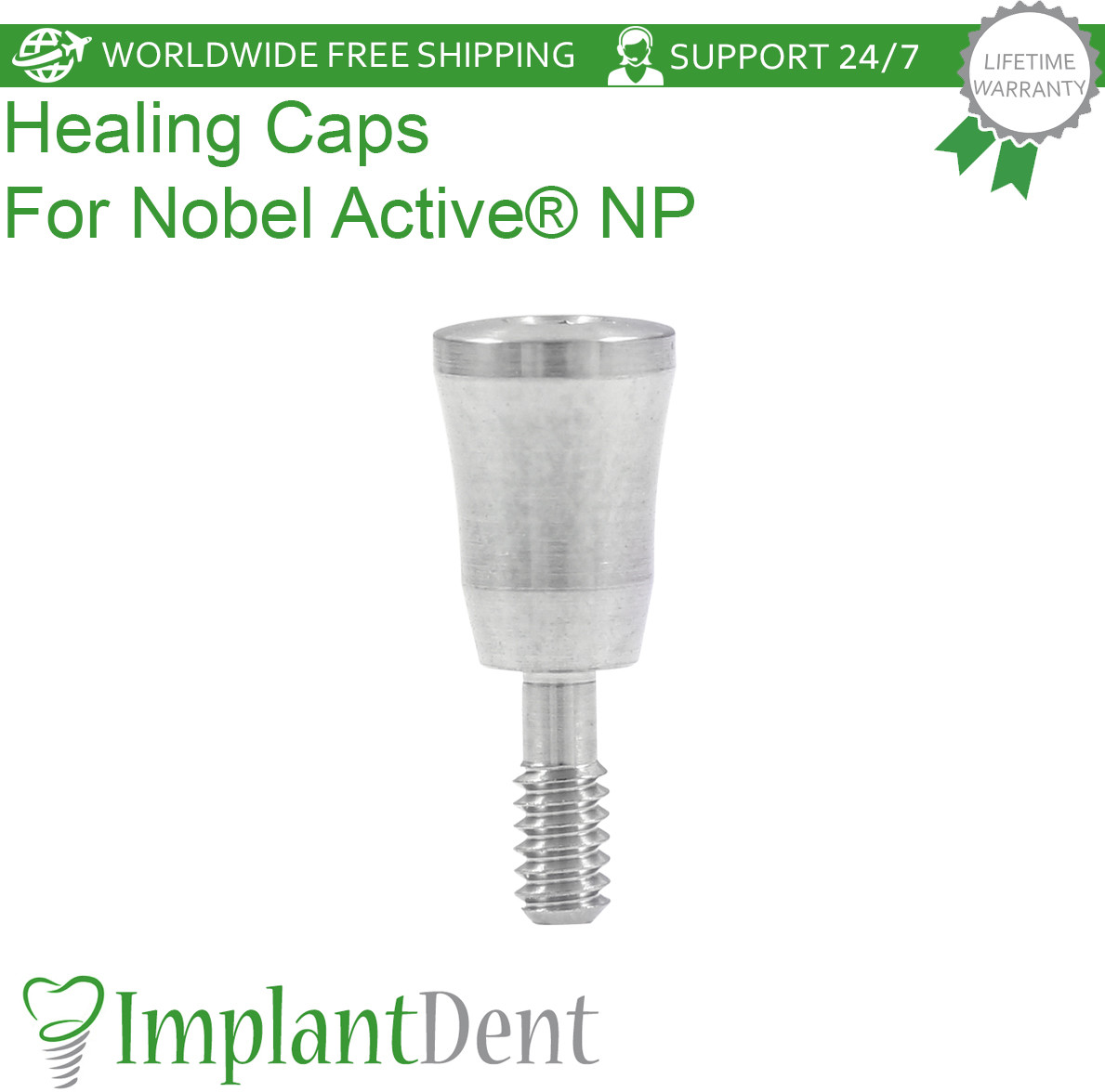 50x Dental Healing Cap Narrow Platform Conical Connection Hex 2.25mm