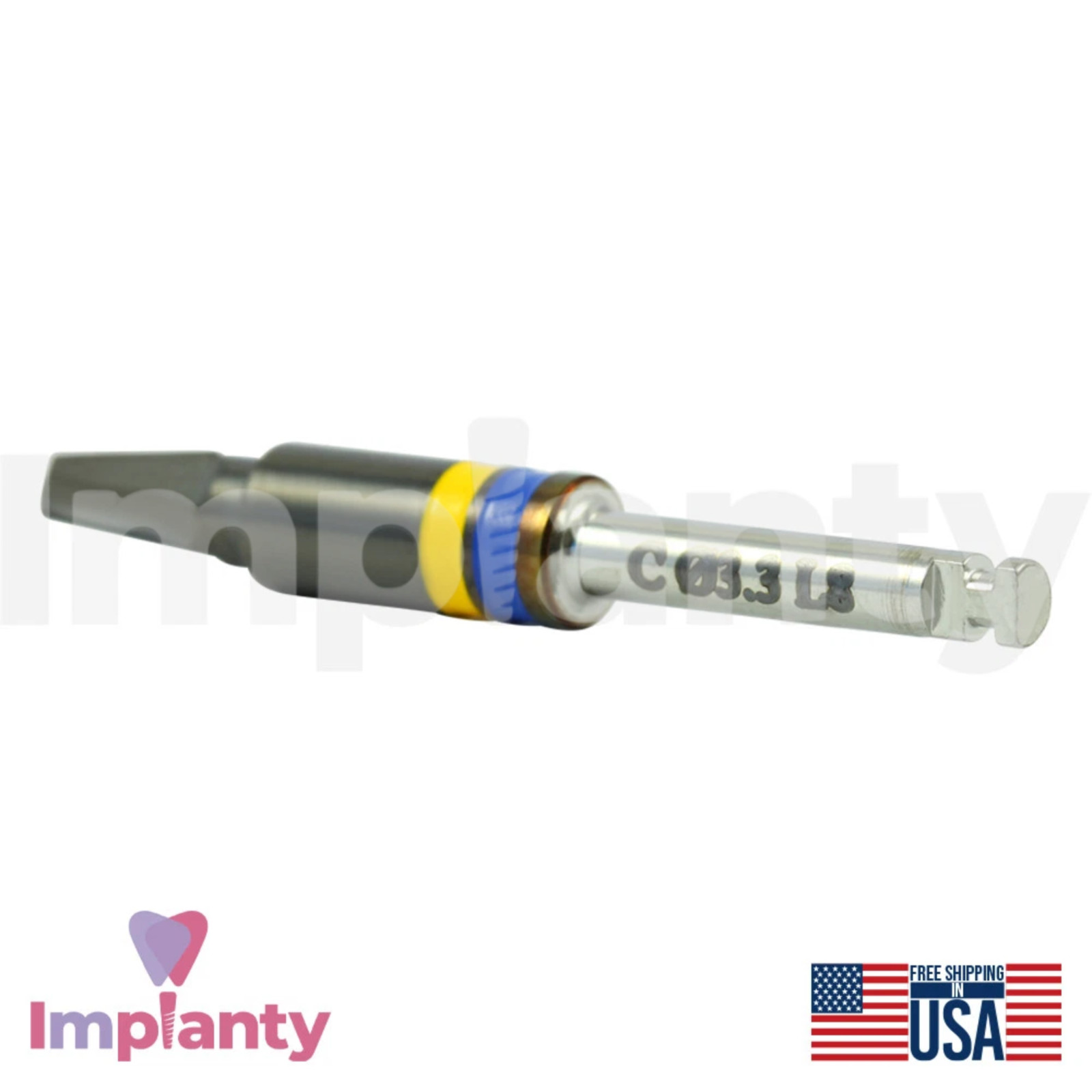 GDT Dental DLC Conical Integral Stopper Drills Ø2.1mm x Ø3.3mm Laser Marked