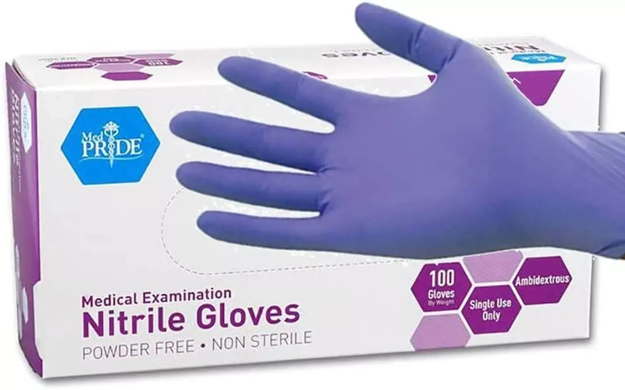 Medpride Powder-Free Nitrile Exam Gloves Large(Pack of 100)