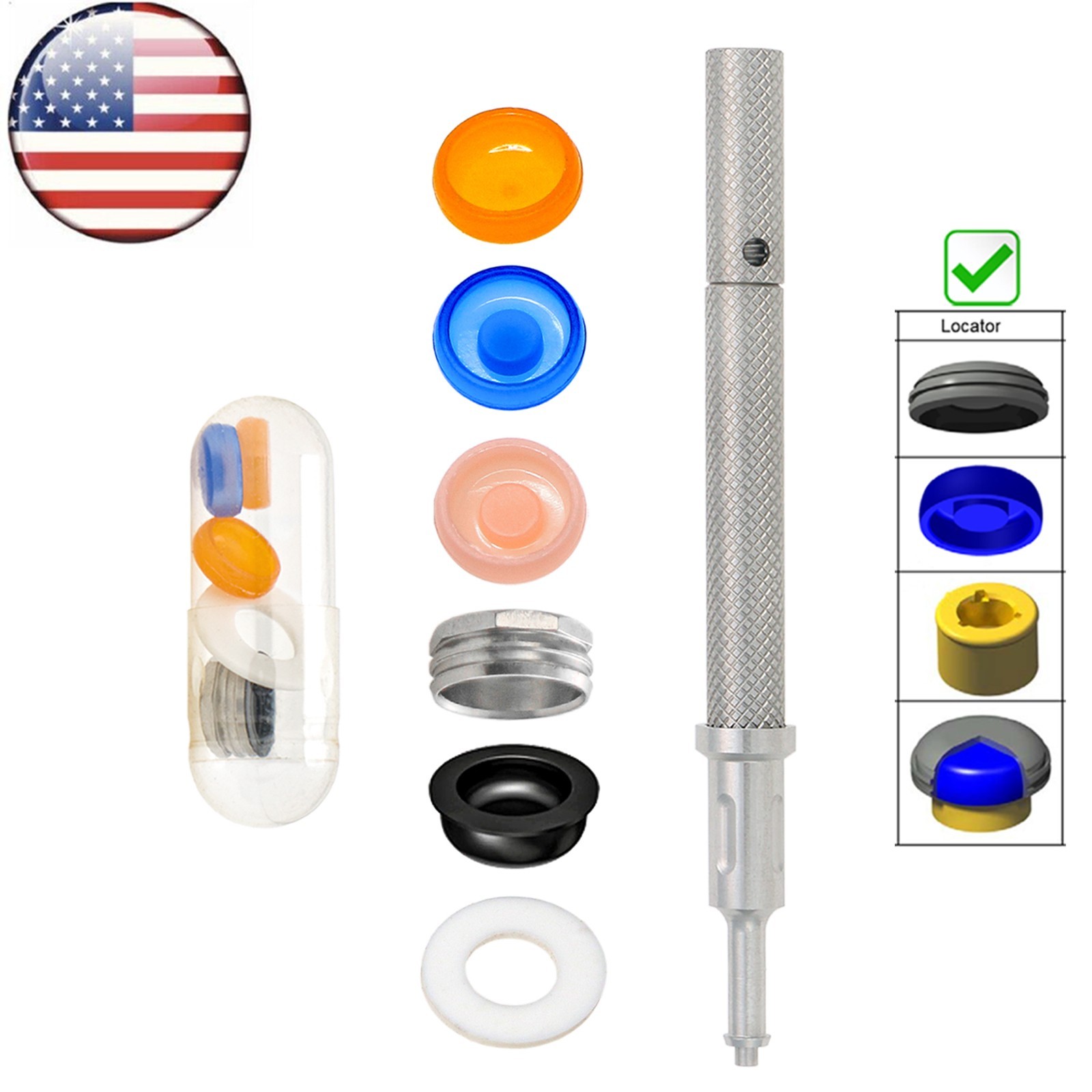 US Dental Overdenture Locator Core Tool Strong Retention Caps 1.2/2.4lbs Inserts