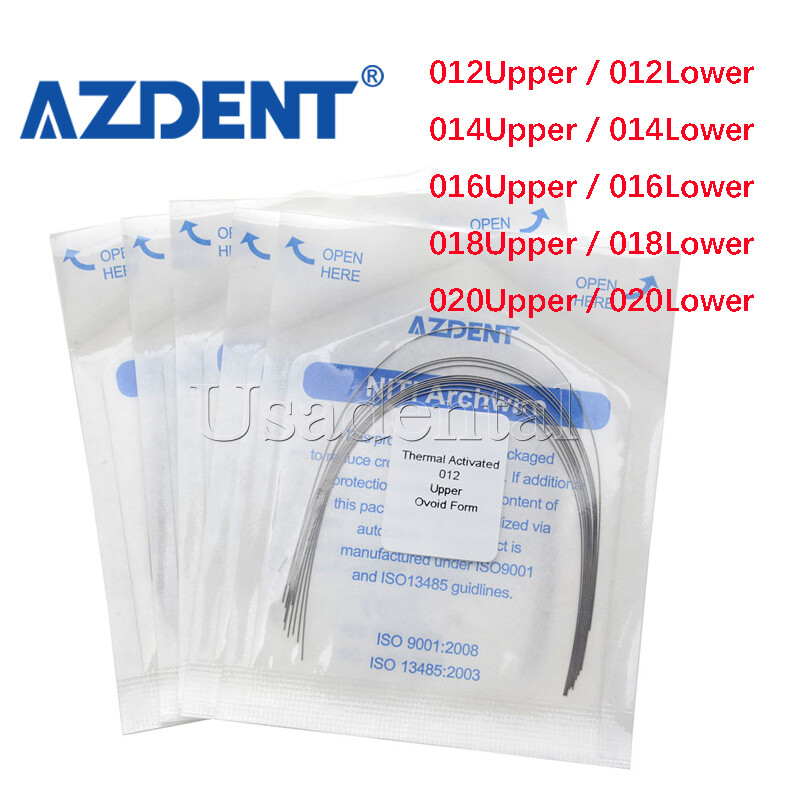 AZDENT Dental Orthodontic Niti Heat Thermal Activited Arch Wires Round 012-022