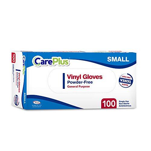 Disposable Plastic Vinyl Clear Gloves Non Sterile Powder Free Latex Free,100Pack