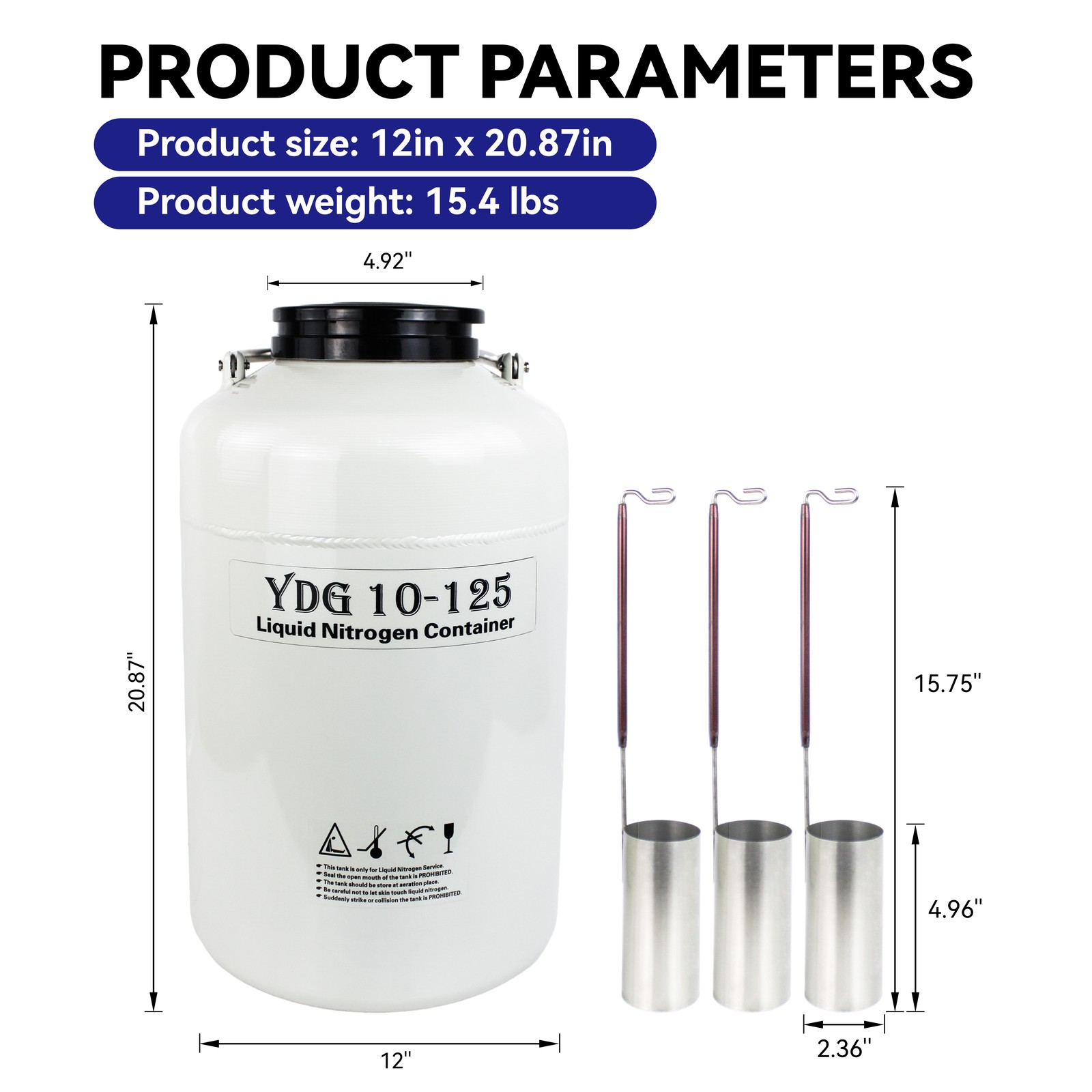 HFS(R)10L 125mm Wide Mouth Liquid Nitrogen LN2 Cryogenic Container Tank