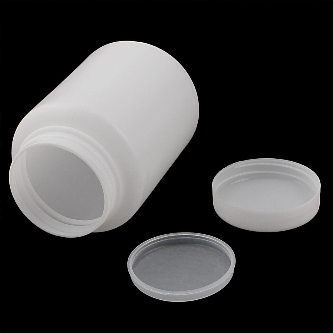 Plastic 500mL Capacity Screwcap Lab Chemical Liquid Storage Bottle White