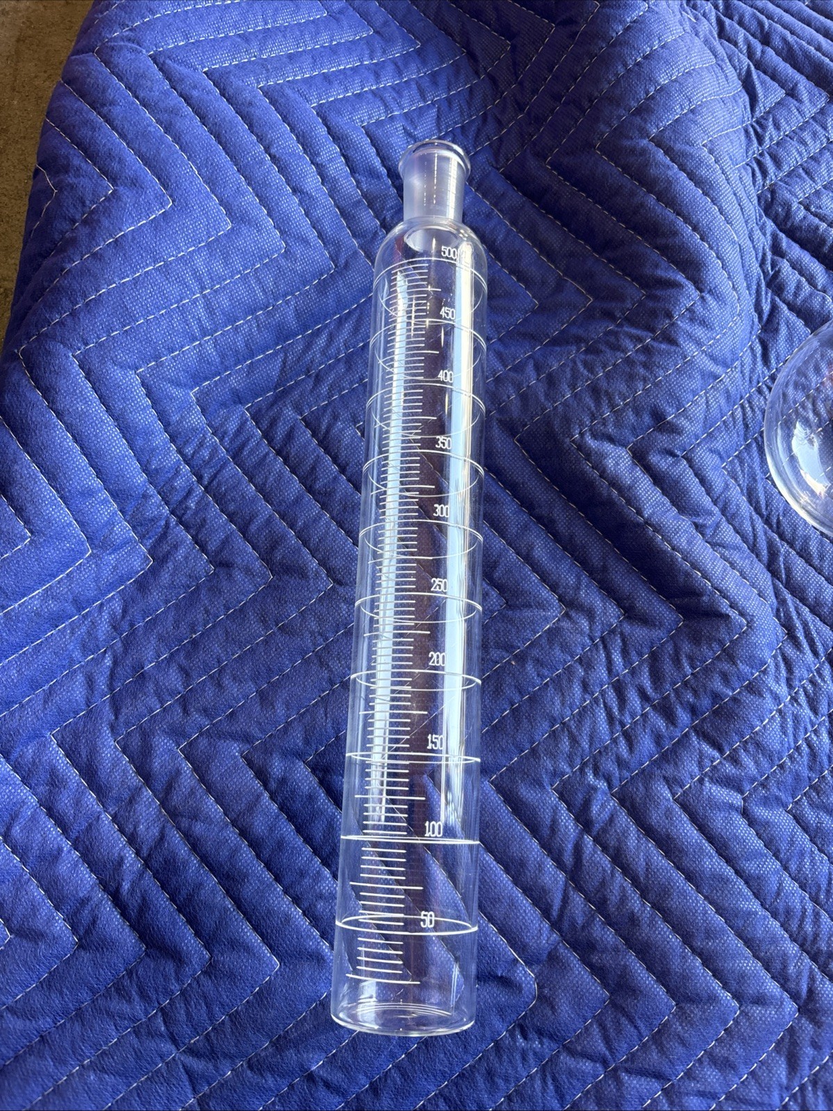 Chemglass Pyrex Glass 500mL Graduated Cylinder W/ 24/40 Joint Lab Laboratory