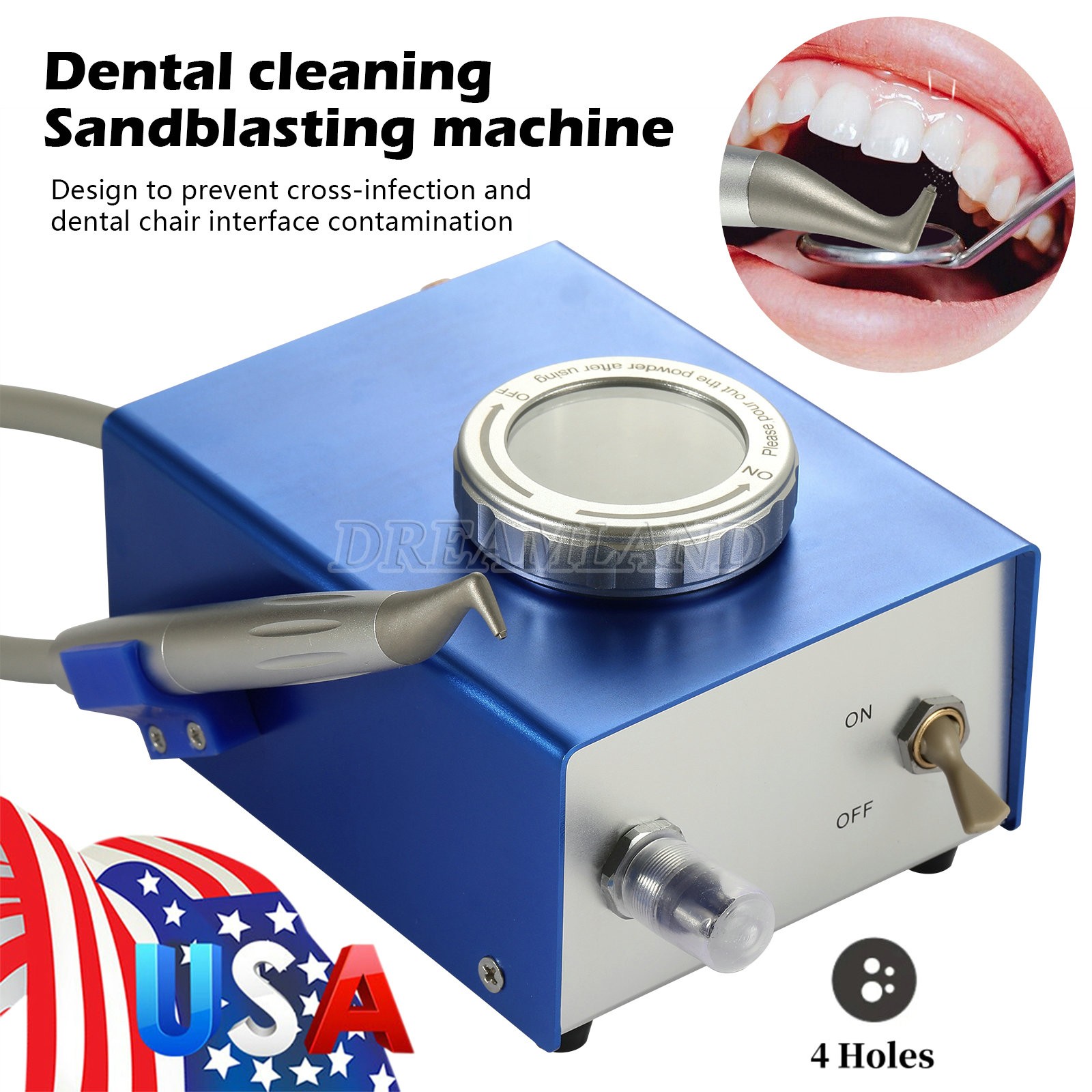 Dental Air Water Prophy Polishing Sandblasting Machine Teeth Cleaning Machine DT