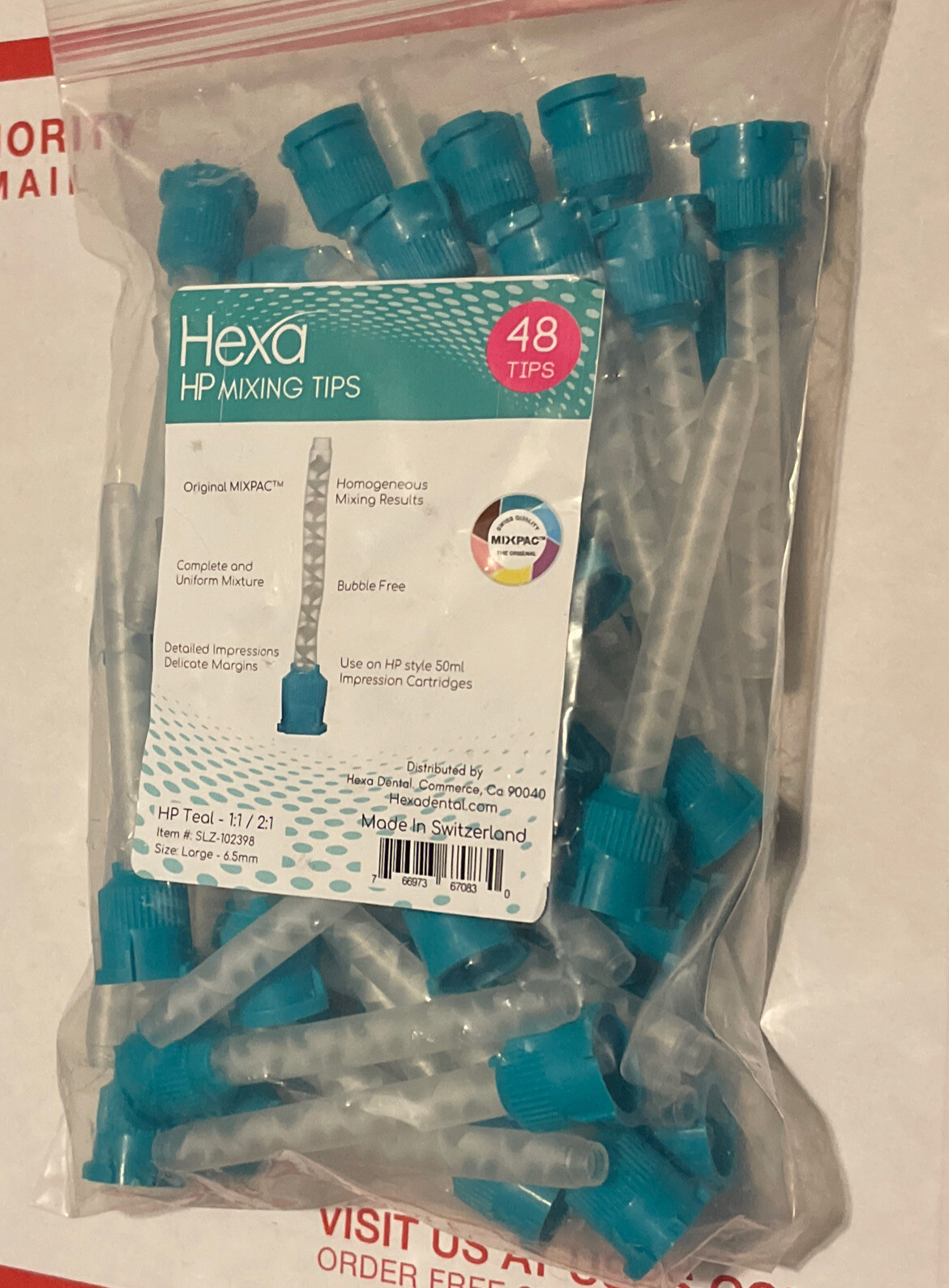 Dental HP Green /TEAL Mixing Tips 6.5 mm Impression Heavy Body 48count
