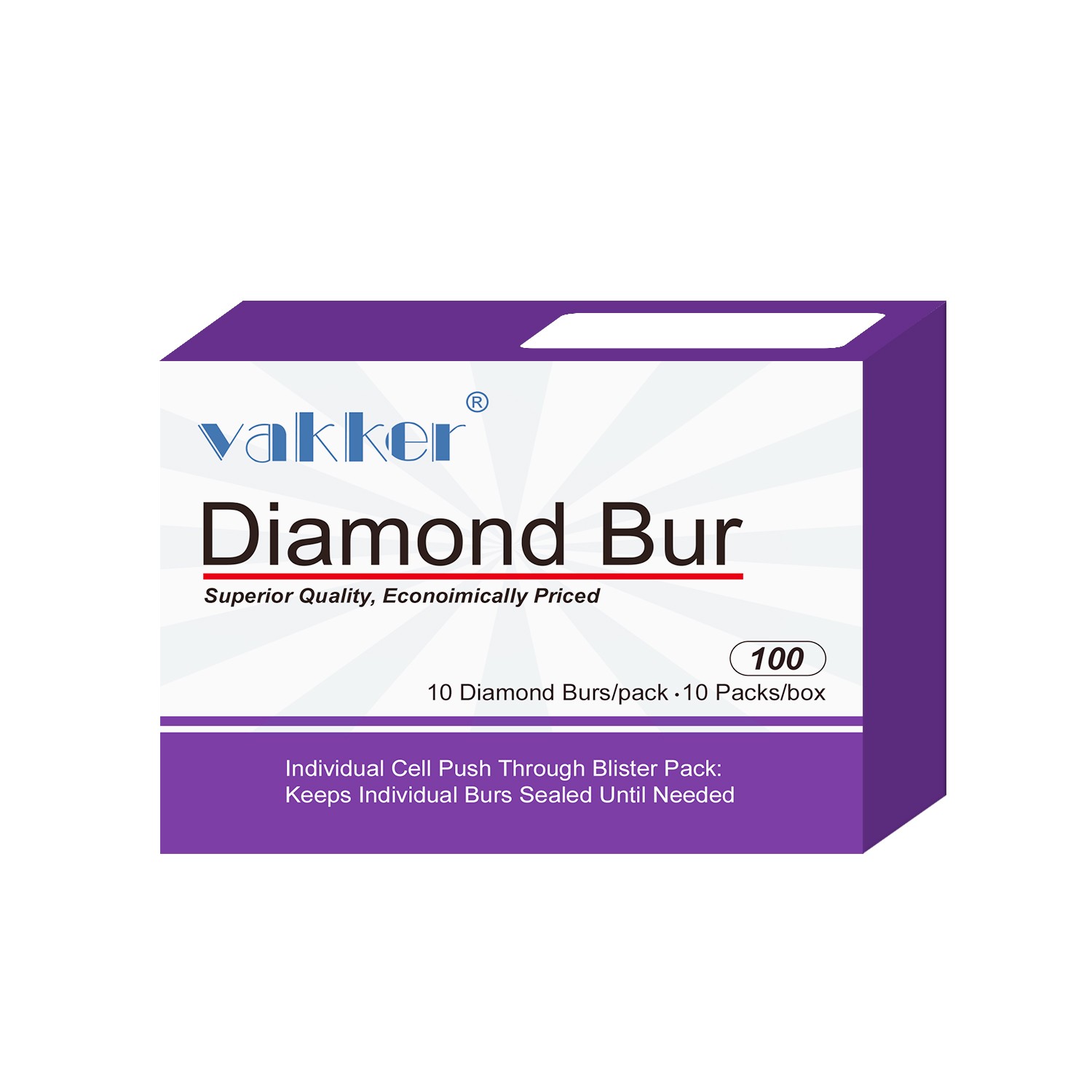10/Pk Dental FG Diamond Burs Flat End Cylinder Shape 835-008M Medium High Speed