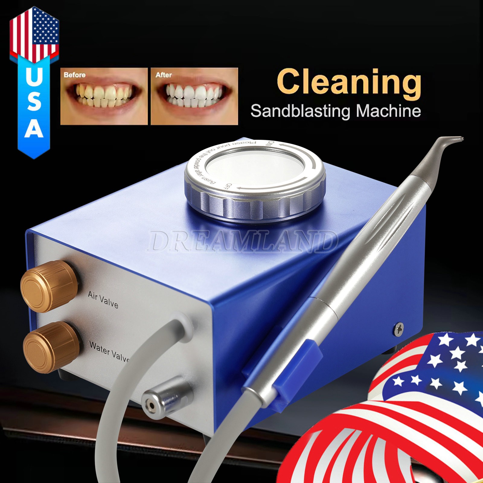 Dental Air Water Prophy Polishing Sandblasting Machine Teeth Cleaning Machine DT