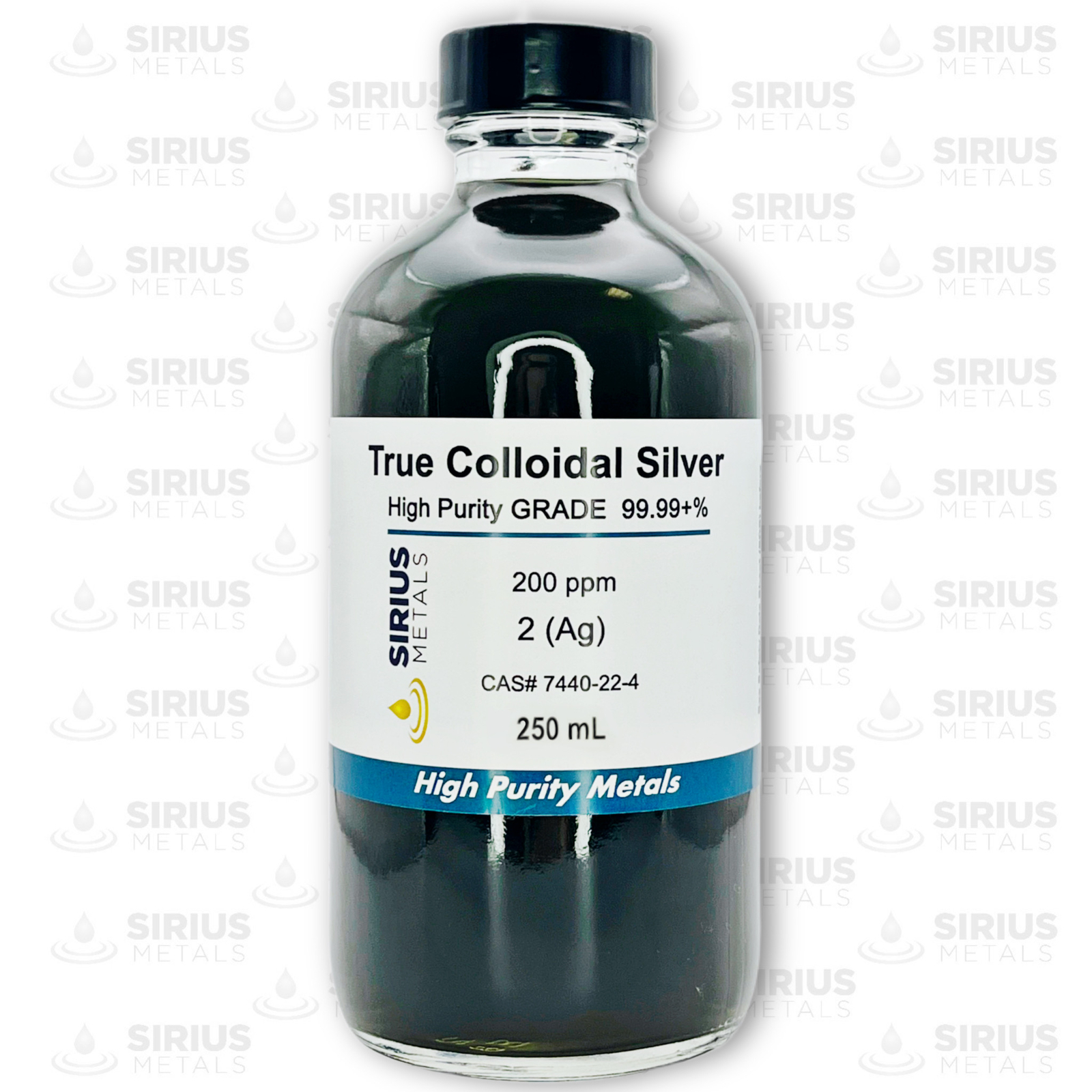 True Colloidal Silver NanoParticles (AgNPs): 200 ppm – 250 mL in Glass
