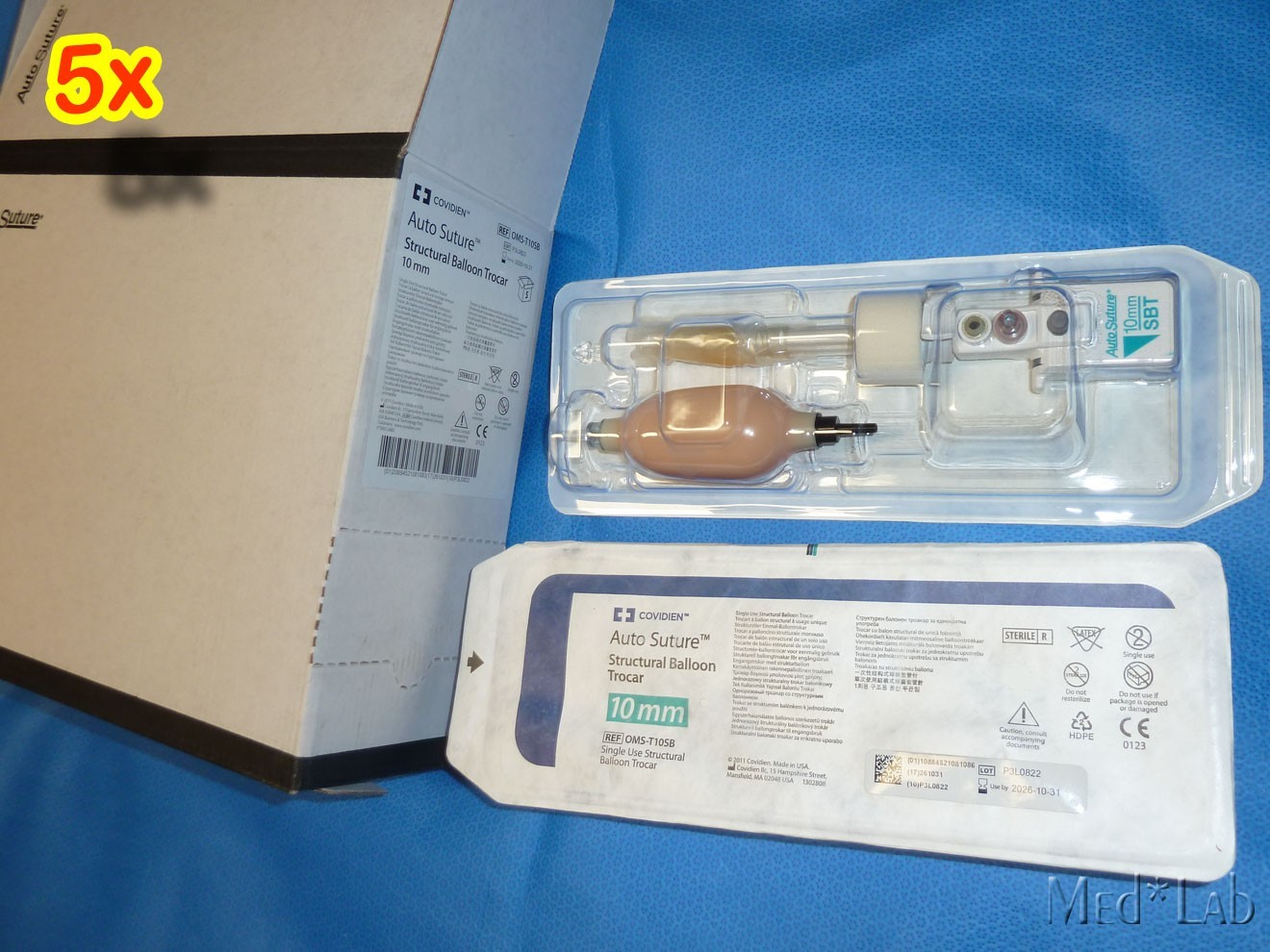 5pcs Covidien Auto Suture Structural Balloon Trocar 10mm ref:OMS-T10SB