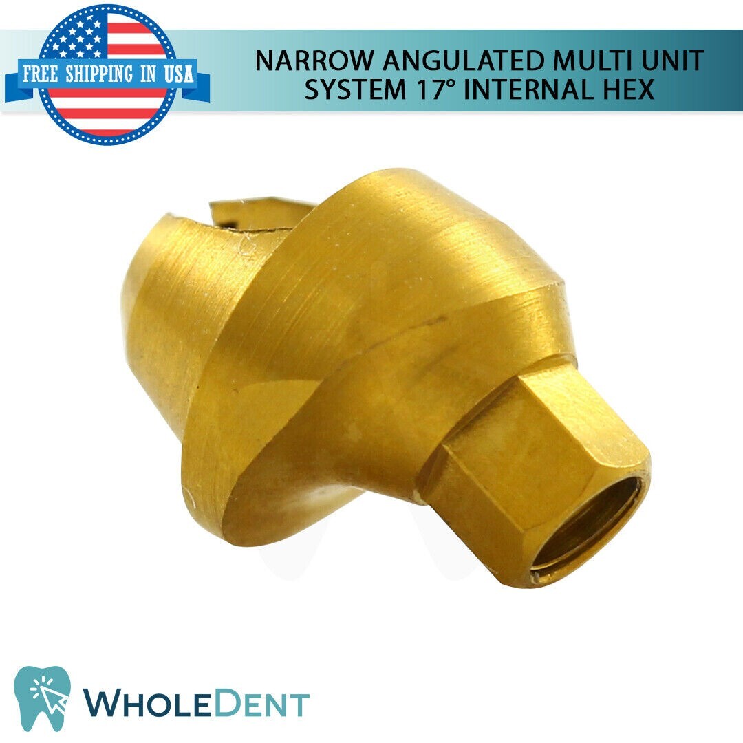10x Narrow Angulated Abutment Multi Unit 1.6mm System 17° Internal Hex