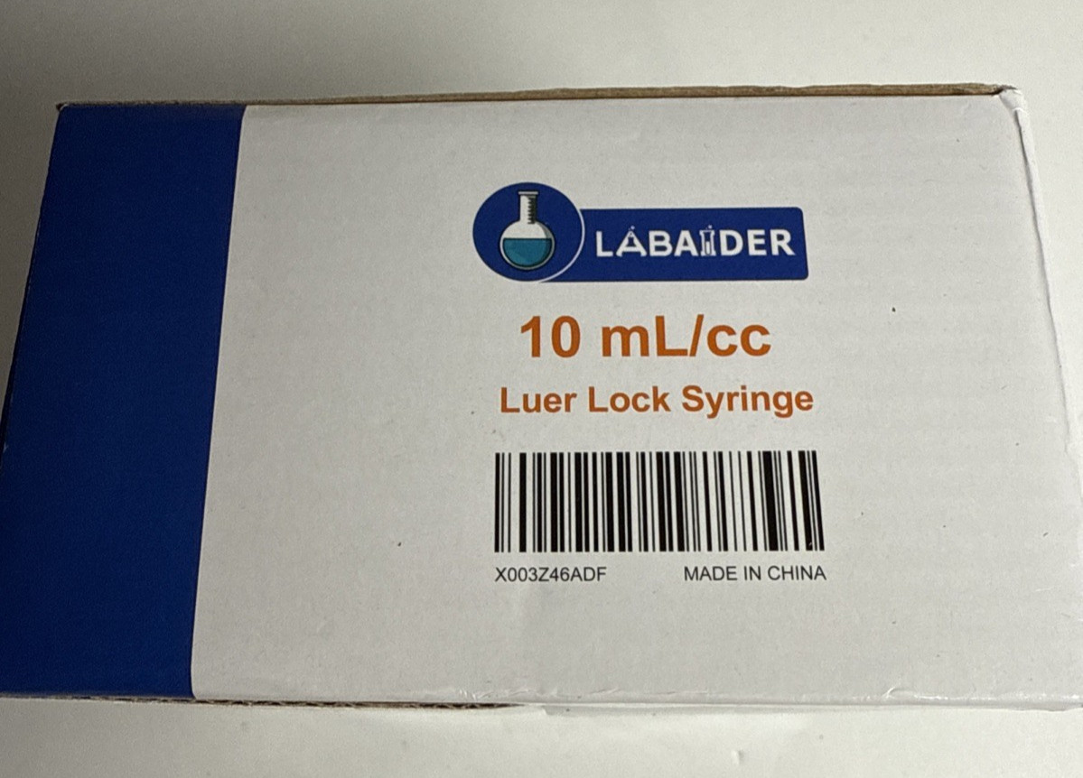 Labaider 20 Count Disposable Syringes 10mL Sterile New