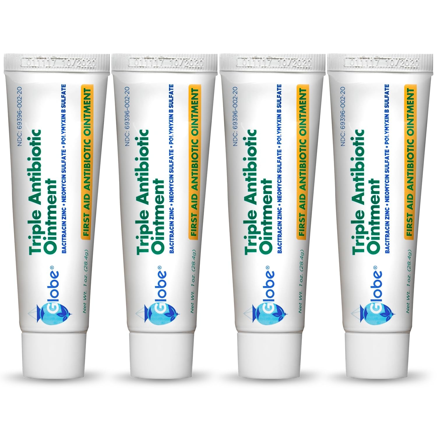 Globe Triple Antibiotic Ointment 1.0 oz (4 4 x 1 Ounce Tubes, Transparent