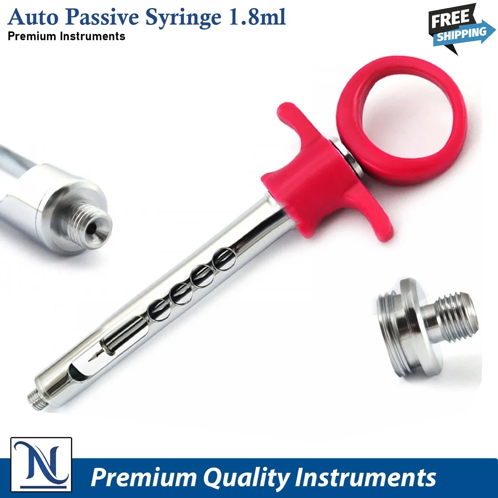 Dental Auto Passive Syringe Self-Aspirating Anesthetic 1.8ml Pink Light Weight