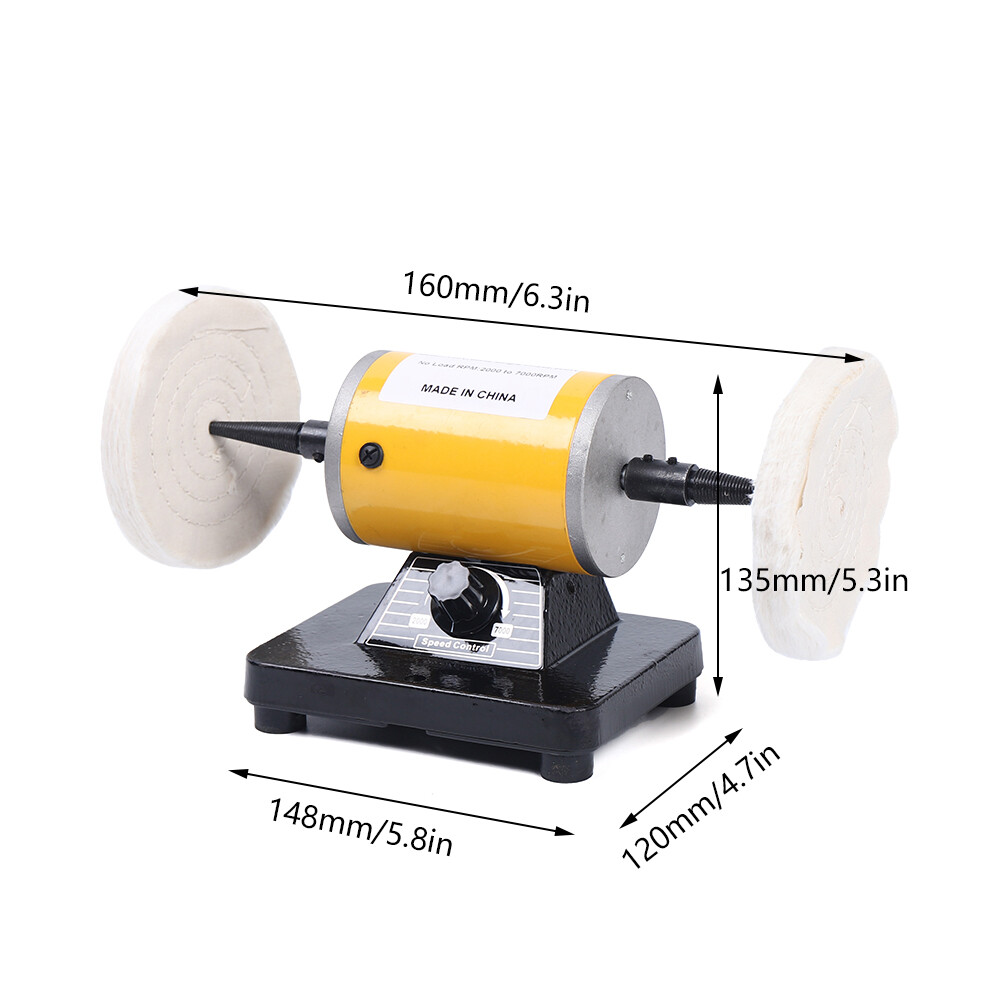 5″ Bench Lathe Polishing Machine Buffing Motor Jewelry Polisher Variable Speed