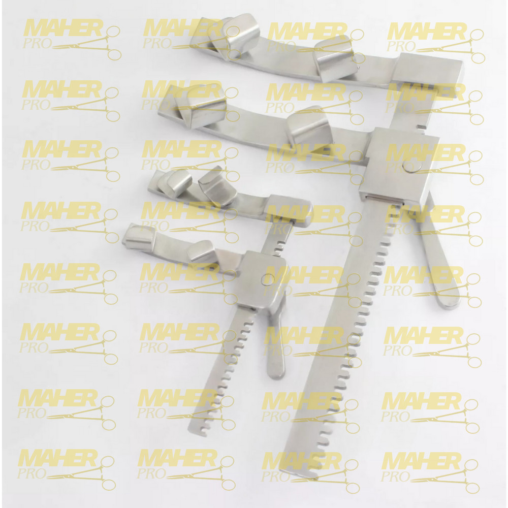 Morse Favaloro Sternal Retractor 4 Movable Blades Small & Medium 2 PCs Set