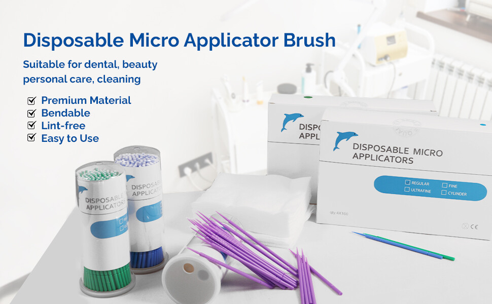 400/Box JMU Dental Micro Applicator Brush Microbrush Tips Regular/Fine/Ultrafine
