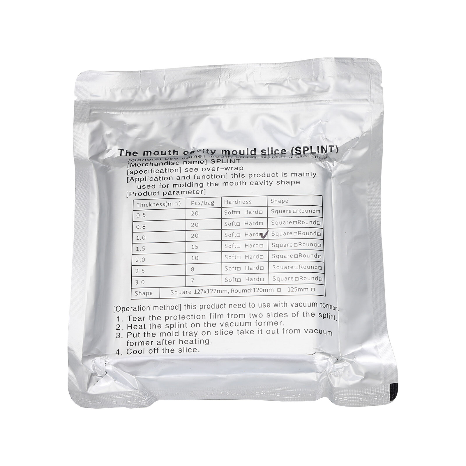 Dental Splint Thermoforming Plastic Material Vacuum Forming Soft/Hard 1.0mm-3 mm