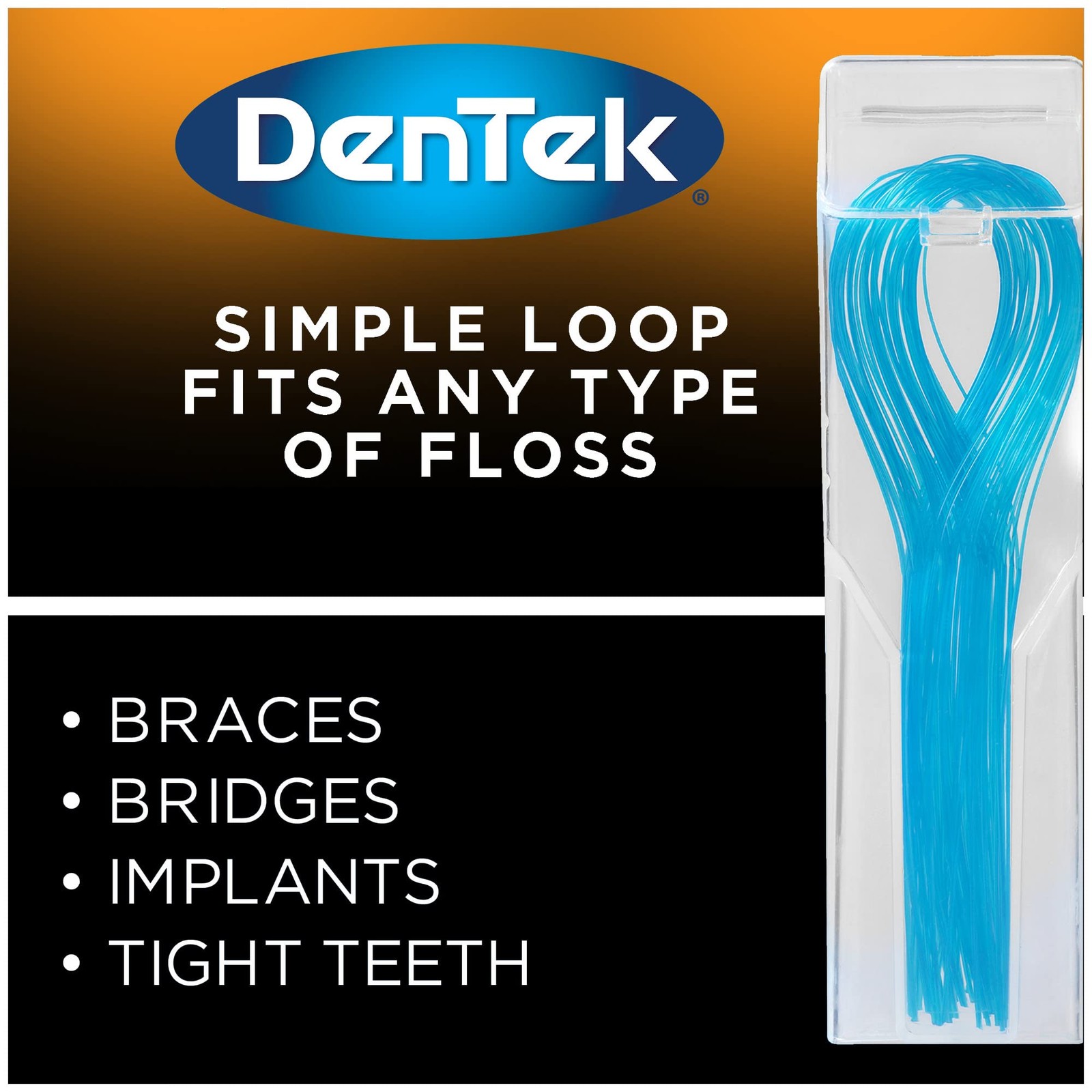 DenTek Floss Threaders | For Braces, Bridges, and 5 Count (Pack of 60), Blue