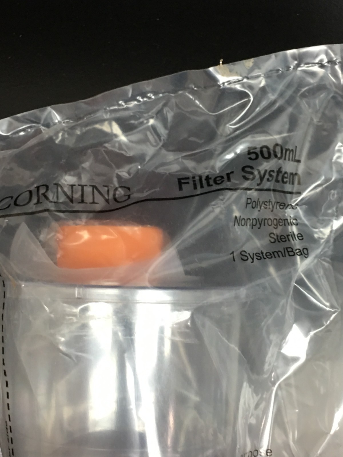 CORNING REF 431097 Vaccum Filter Bottle System 500mL Neck 0.22um Lot 4 PCS