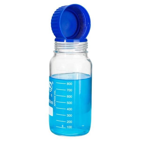 Transparent Laboratory Sample Bottle, 250ml-5000ml Reagent Bottles GL80 Blue Cap