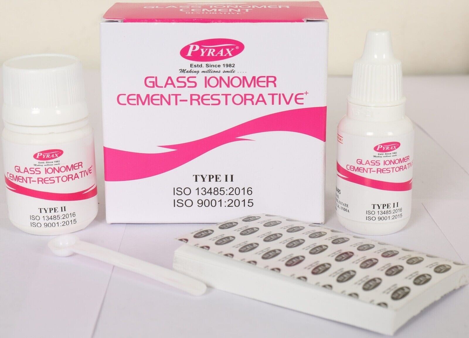 Pyrax GIC Type 2 Restorative Cement PL Set Powder 15gm Liquid 10ml Dental