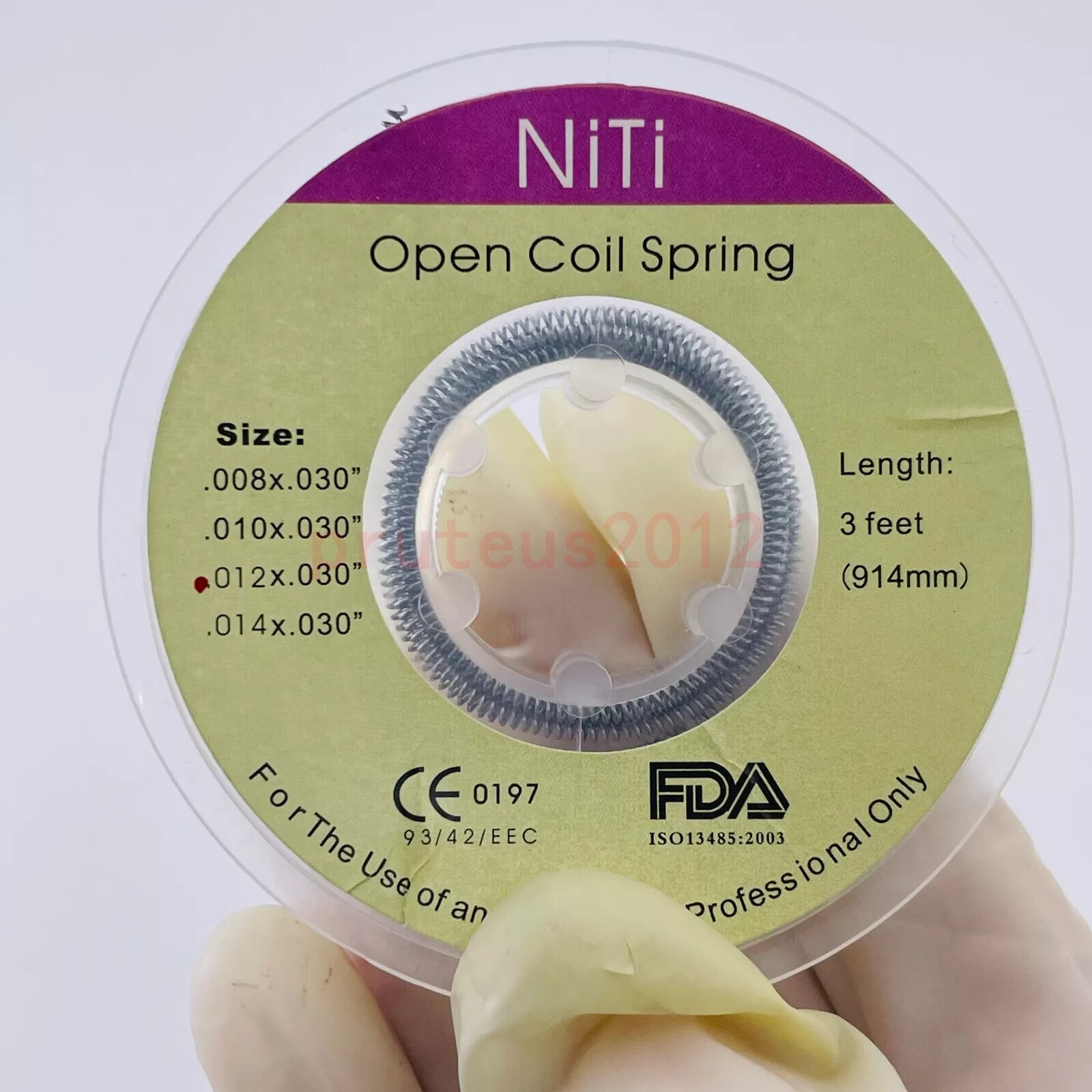 Dental Orthodontic Niti Open Coil Spring Spool Dia.012 *030 ” inch 914mm 1 Roll