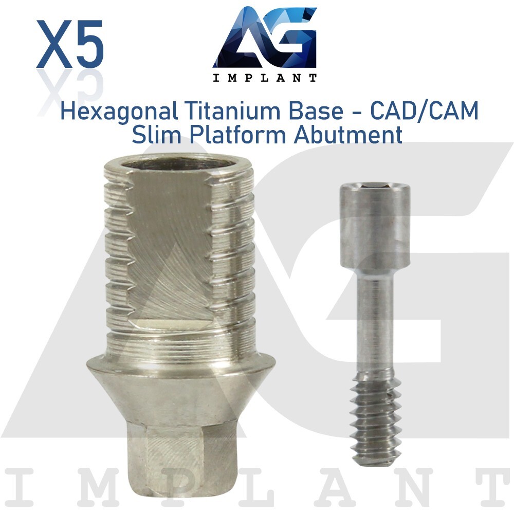 5 Anti Rotational Titanium Base CAD/CAM Slim Prosthetic Int Hexagon 2.0