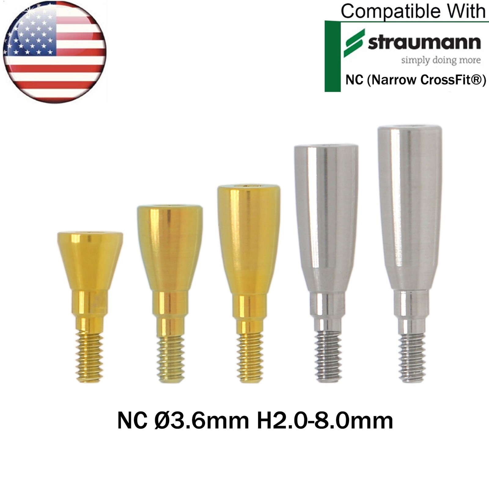 US Dental Mini Healing Abutment NC Healing Closure Cap Fit Straumann ITI BL/BLT