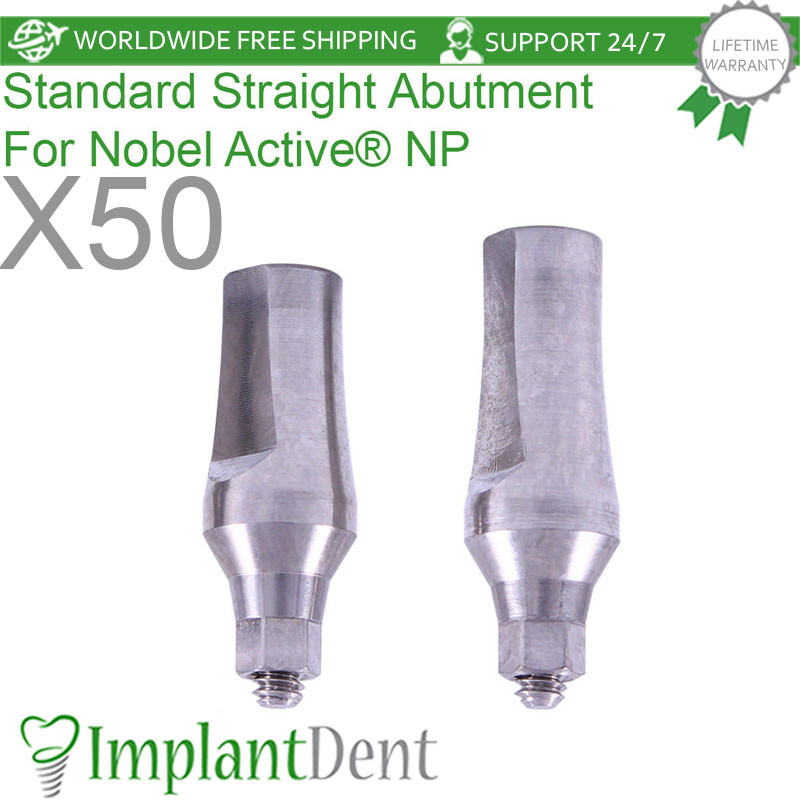 50x Dental Prosthetic 3.6mm Conical Connection Narrow Platform (NP) Hex 2.25mm