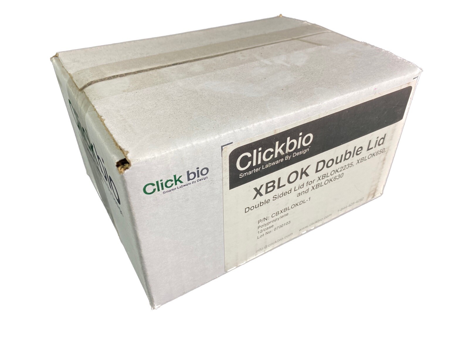 CLICKBIO Polypropylene XBLOK Double Sided Lid CBXBLOKDL-1 (12/cs)