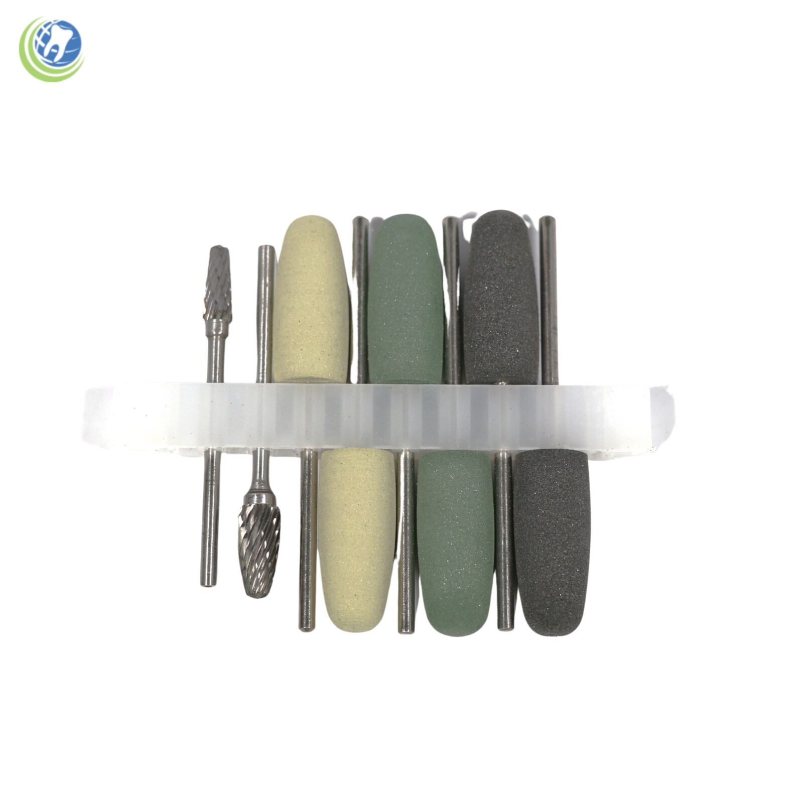 8Pcs Dental Lab Resin Base Acrylic Polishing HP Burs Kit Drill Polisher Rotary