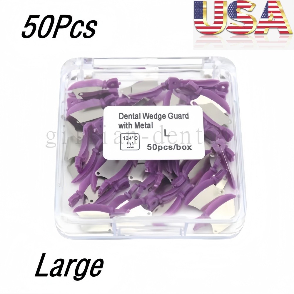 50Pcs Dental Prime Teeth Interproximal Fender Wedge With Protection Steel Matrix