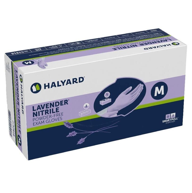 *250-Gloves* Halyard Lavender Nitrile Powder-Free Exam Medium 52818