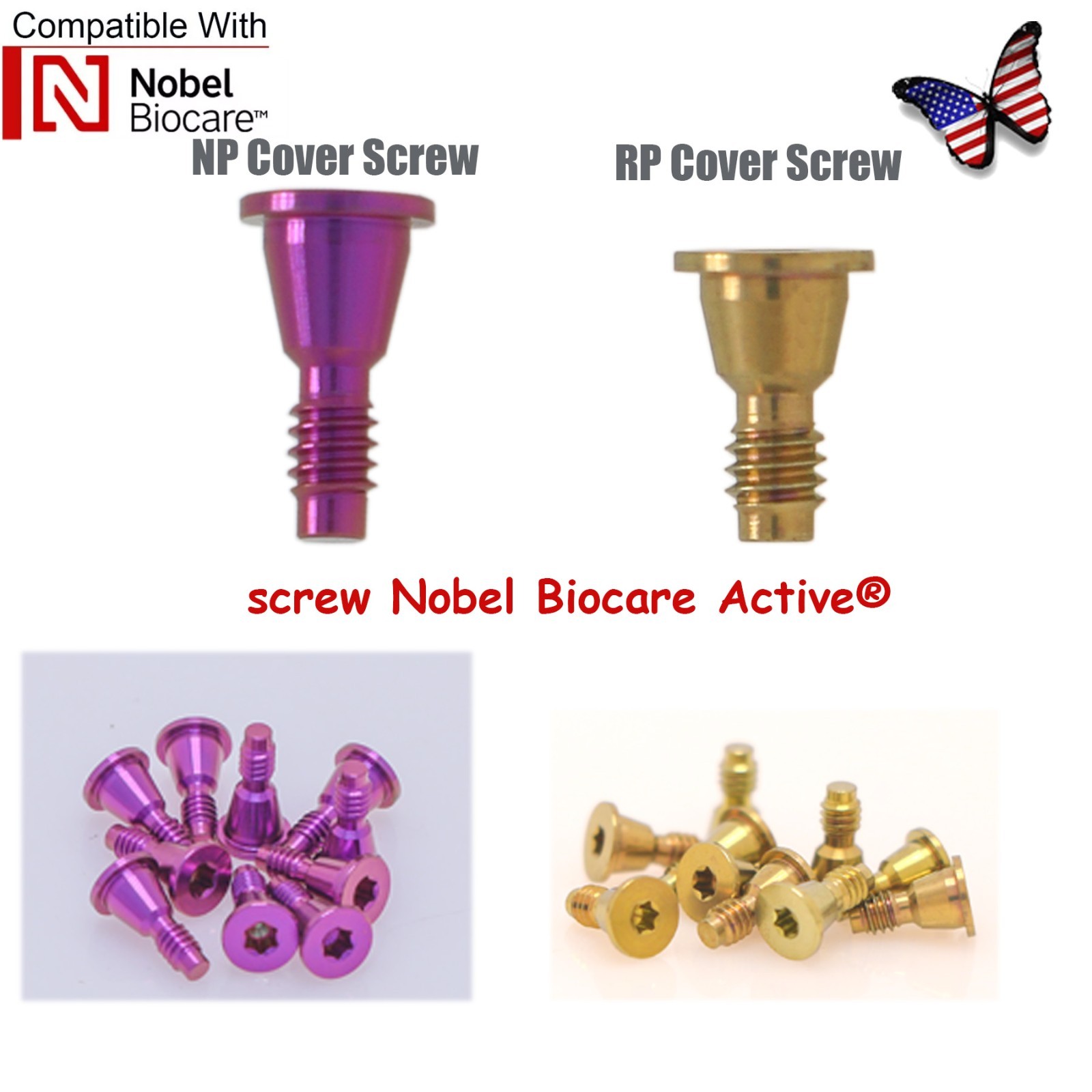 US Nobel Biocare Implant Cover Screw Conical Connection NP RP Closure Screw Cap