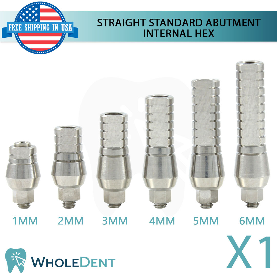 1x Straight Abutment Standard Platform Ø4.5mm Int Hex 2.42mm Dental Instrument