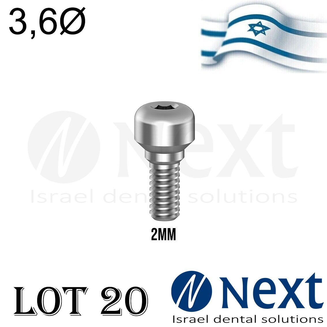 Lot x 20 Healing Cap Abutment titanium Standard Ø 3.6 mm 2 mm