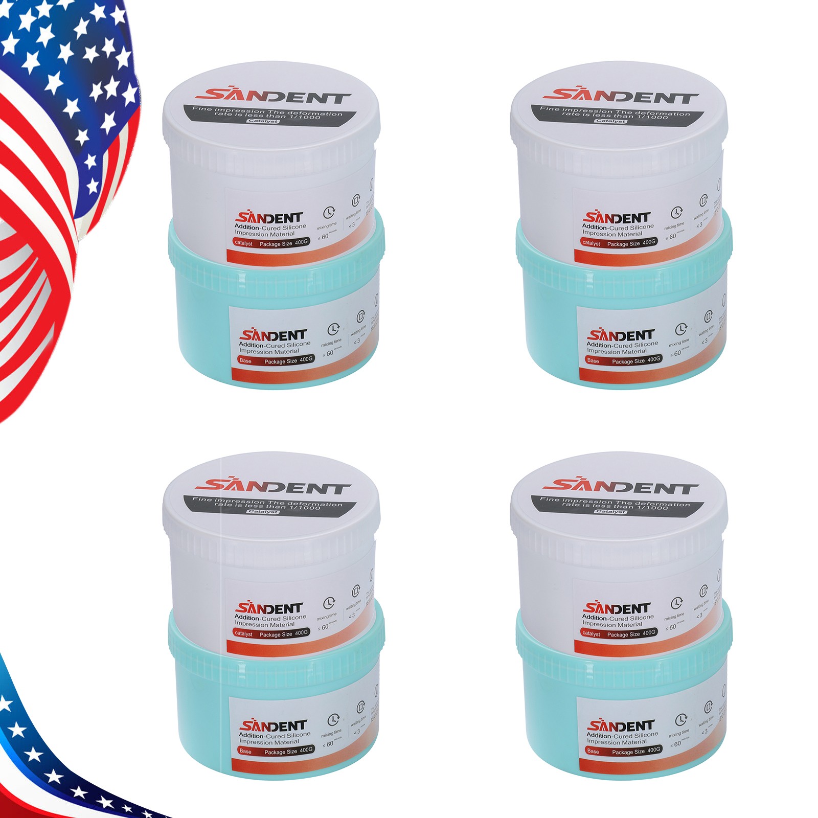 1-5 Sets SANDENT Dental Silicone Rubber Impression Material Putty Soft PVS VPS