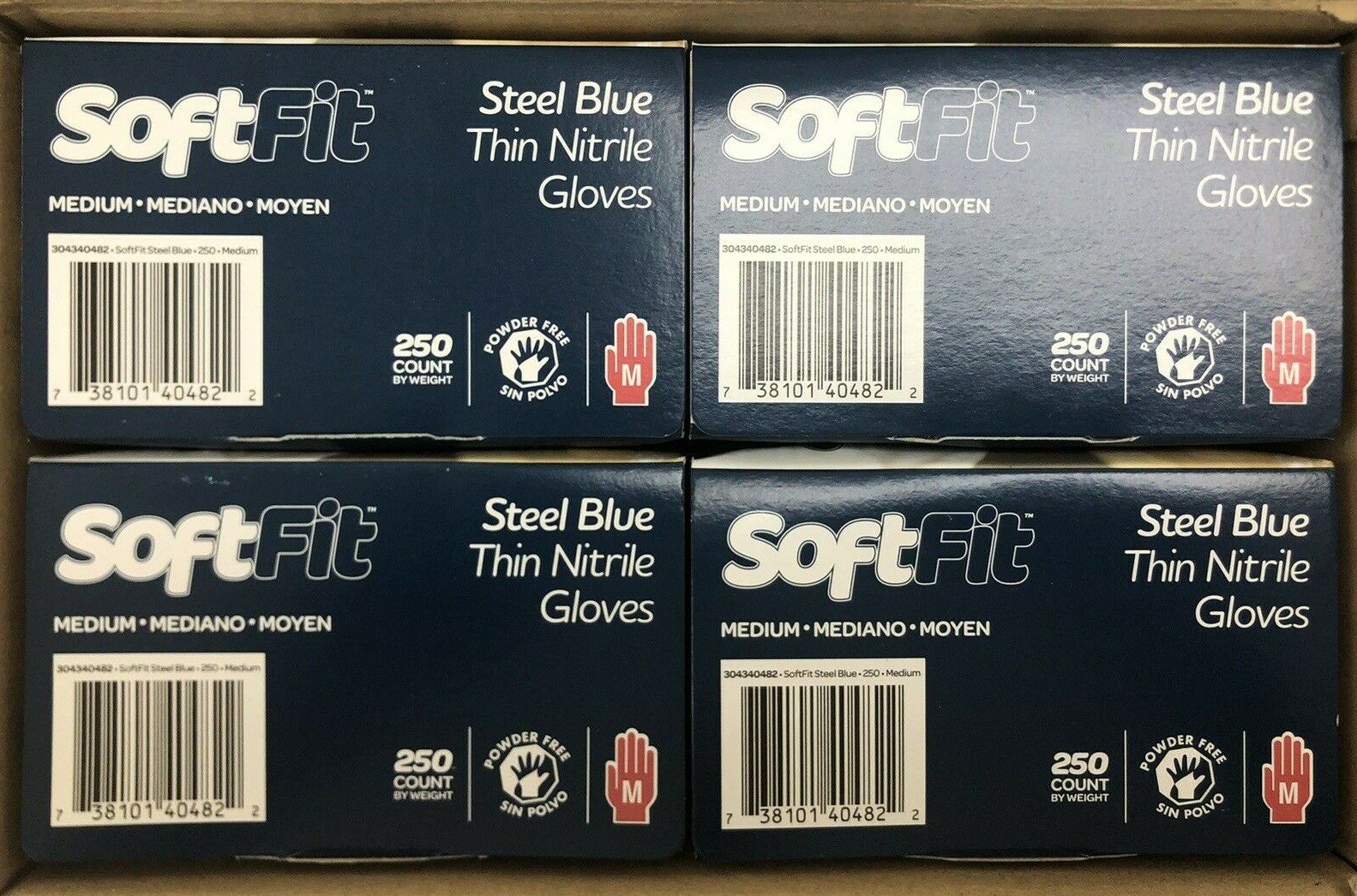 Handgards SoftFit MEDIUM Thin Nitrile Gloves Latex-Free Powder-Free Case of 1000