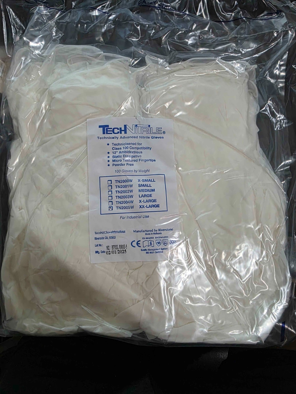 TechNitrile XX-Large Powder-Free Nitrile Gloves